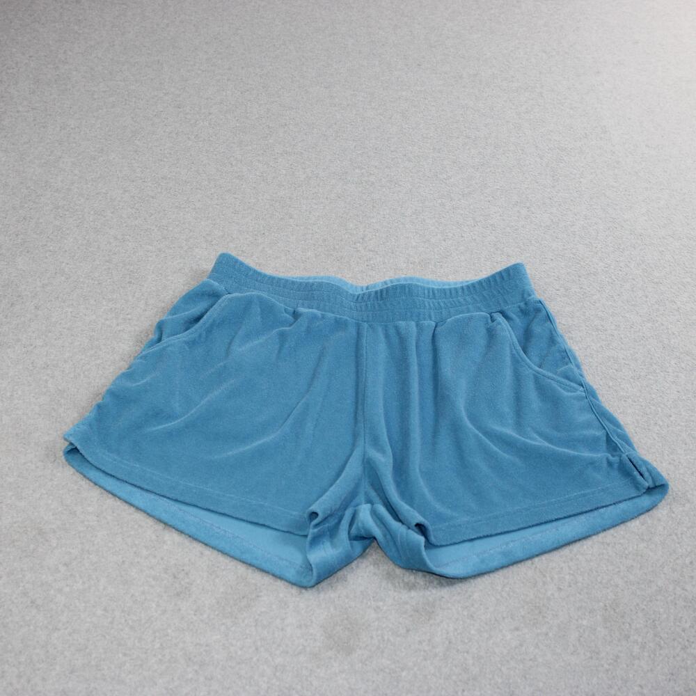 Minnow Cerulean French Terry Shorts Woman Large Blue Pocket Elastic Waist Lounge